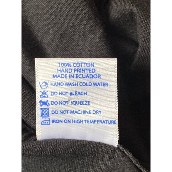 Painting of a native playing violin Ecuador hand printed black T-shirt men Large - Picture 5 of 5